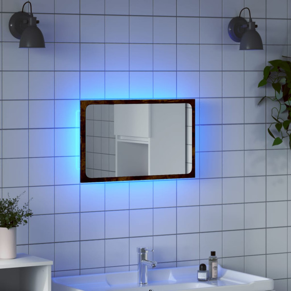 Espejo de baño LED madera ingeniería roble Sonoma 60x8.5x38 cm D
