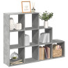Librería divisora 3 niveles madera gris 137.5x29x103.5 cm 1