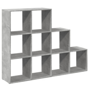 Librería divisora 3 niveles madera gris 137.5x29x103.5 cm H