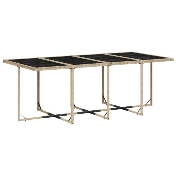 Set comedor de jardín 9 pzas con cojines ratán sintético beige M 5