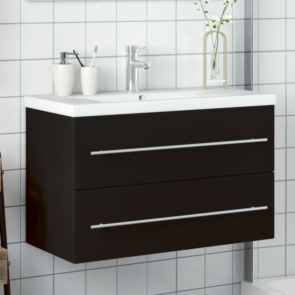 Mueble de baño con lavabo integrado negro M 4