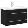 Mueble de baño con lavabo integrado negro 1