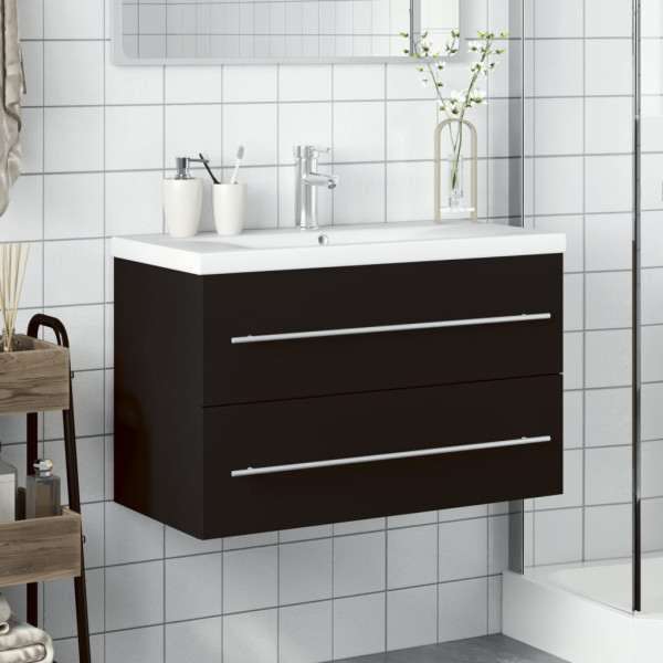 Mueble de baño con lavabo integrado negro M 5