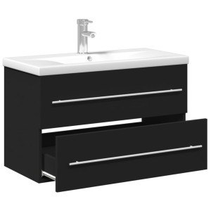 Mueble de baño con lavabo integrado negro H