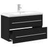 Mueble de baño con lavabo integrado negro 2