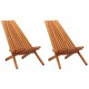 Cadeiras lounge de exterior dobráveis 2 pcs acácia maciça 1