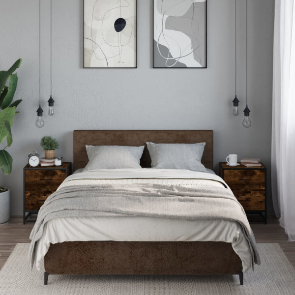 Mesas cabeceira 2pcs 40x31x50 cm deriv. madeira carvalho fumado M 3