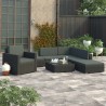 6 pcs conjunto lounge de jardim c/ almofadões vime PE preto 1