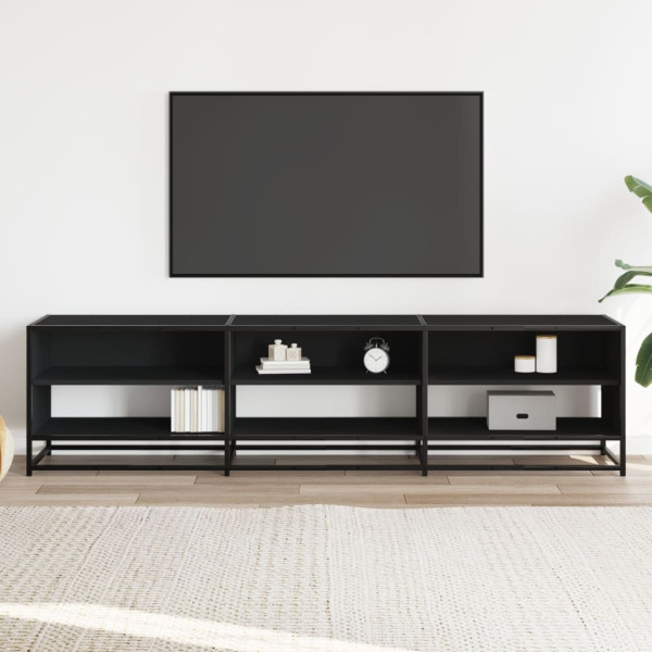 Mueble de TV madera de ingeniería negro 180x40x46 cm M 3