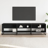 Mueble de TV madera de ingeniería negro 180x40x46 cm 3