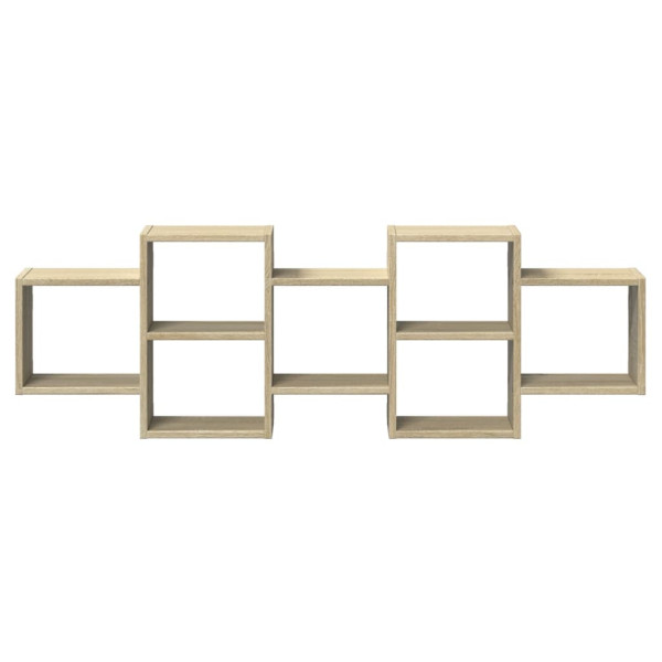 Estante de pared madera ingeniería roble Sonoma 129x18x42 cm M 4