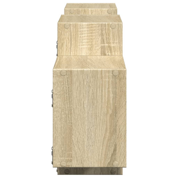 Estante de pared madera ingeniería roble Sonoma 129x18x42 cm M 5