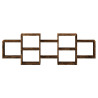 Estante de pared madera ingeniería roble ahumado 129x18x42 cm 4