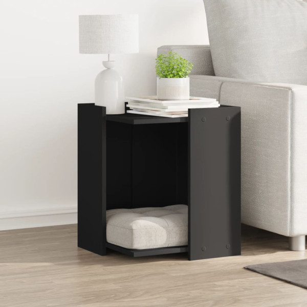 Mueble arenero para gatos madera ingeniería negro 42x42x51 cm M 3