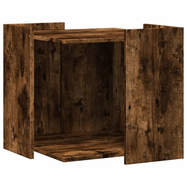 Mueble arenero para gatos madera roble ahumado 53x53x51 cm M 2