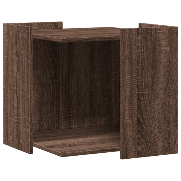 Mueble arenero para gatos madera marrón roble 53x53x51 cm M 2