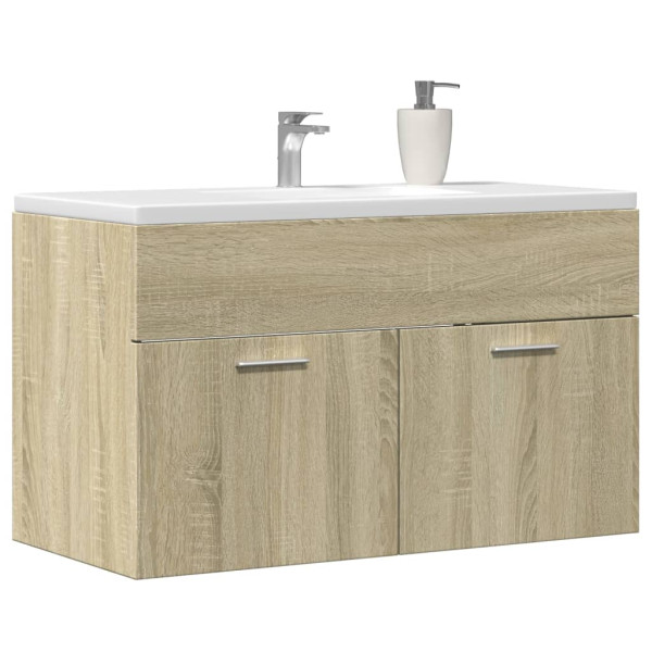 Armario para lavabo contrachapada color roble 80x38.5x46 cm M 3