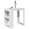 Mesa alta de bar madera ingeniería blanca 102x70x103.5 cm 1