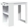 Mesa alta de bar madera ingeniería blanca 102x70x103.5 cm 4