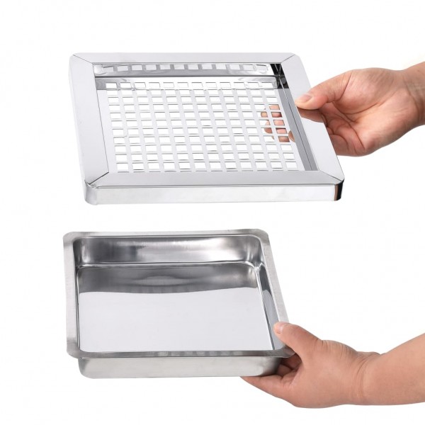 Papelera con cenicero de acero inoxidable 36 L M 2