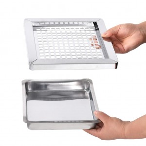 Papelera con cenicero de acero inoxidable 45 L H