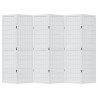 Biombo separador de 6 paneles madera maciza Paulownia blanco 4
