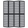 Biombo separador de 4 paneles madera maciza Paulownia negro 4