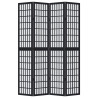Biombo separador de 4 paneles madera maciza Paulownia negro 4