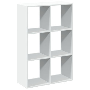 Librería divisora madera ingeniería blanco 69.5x29x103.5 cm H
