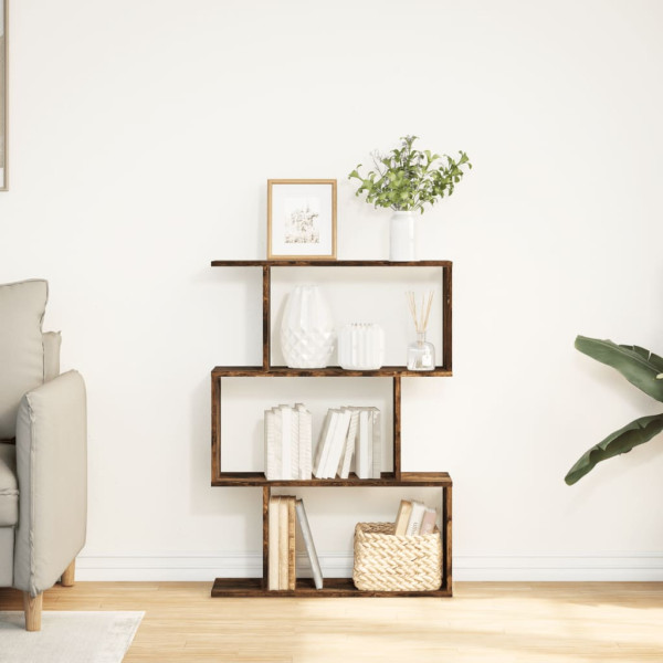 Librería divisora 3 niveles madera roble ahumado 70x24x97 cm M 3