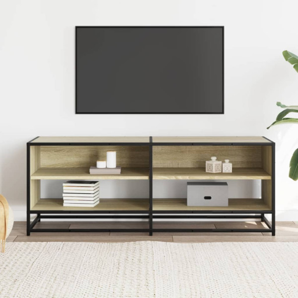 Mueble TV metal y madera ingeniería roble Sonoma 120.5x40x46 cm M 3