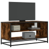 Mueble TV metal y madera ingeniería roble humo 91x40x46 cm 1