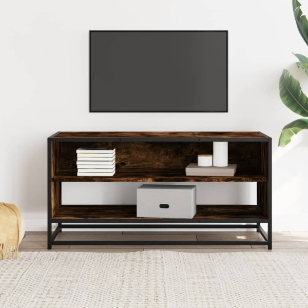 Mueble TV metal y madera ingeniería roble humo 91x40x46 cm M 3