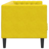 Sofá chesterfield com rolos 3 lugares veludo amarelo 5