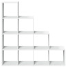 Librería divisora 4 niveles madera blanca 131.5x29x131.5 cm 5