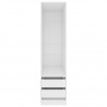 Armario con cajones de madera contrachapada blanco 50x50x200 cm 4