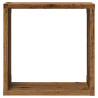 Estantes cubo de pared 4 uds madera envejecida 30x15x30 cm 5
