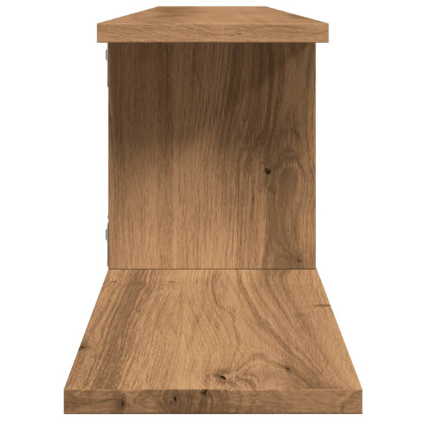 Estante de pared de TV madera roble artesanal 125x18x23 cm M 5