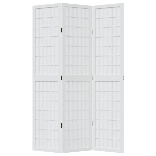 Biombo separador de 3 paneles madera maciza Paulownia blanco M 2