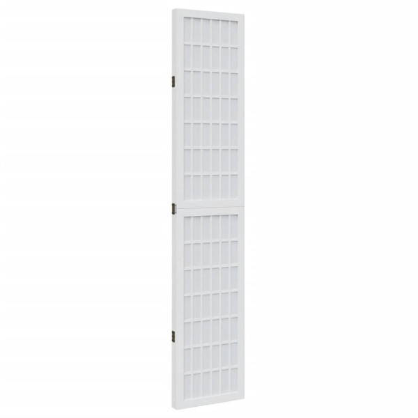 Biombo separador de 3 paneles madera maciza Paulownia blanco M 3