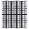 Biombo separador de 5 paneles madera maciza Paulownia negro 4