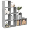 Librería divisora 4 niveles madera gris Sonoma 131.5x29x131.5cm 1