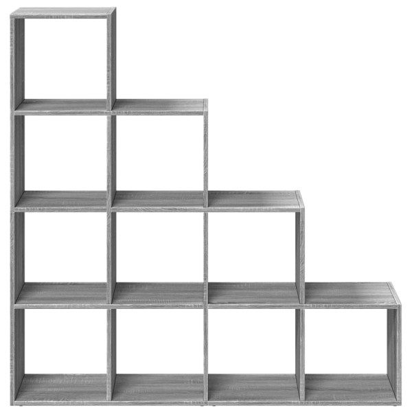 Librería divisora 4 niveles madera gris Sonoma 131.5x29x131.5cm M 5