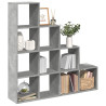 Librería divisora 4 niveles madera gris 131.5x29x131.5 cm 1