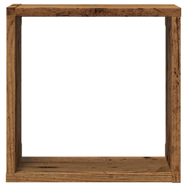 Prateleiras de parede cubos 2 pcs deriv. madeira madeira velha M 5