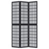 Biombo separador de 3 paneles madera maciza Paulownia negro 4
