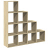 Librería divisora 4 niveles madera Sonoma 131.5x29x131.5 cm 2
