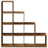 Librería divisora 4 niveles madera envejecida 131.5x29x131.5 cm 5