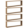Estantes cubo de pared 4 uds madera roble artisan 100x15x30 cm 2