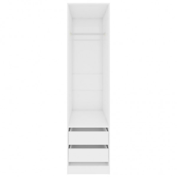 Roupeiro c/ gavetas derivados de madeira branco brilhante M 4